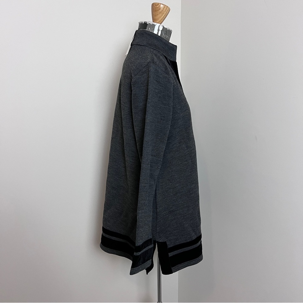 Soft Surroundings Gray Black Long Sleeve Tunic Blouse Top size Small (355) - Picture 2 of 7